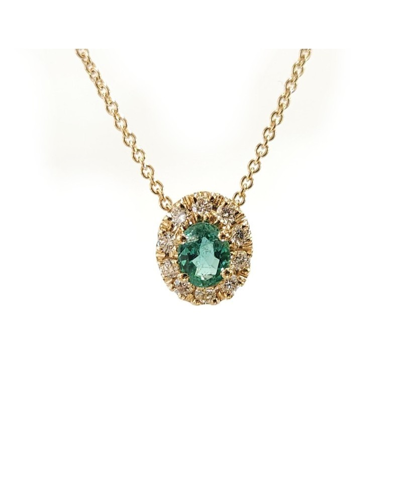 Crivelli Choker in Rose Gold with Diamonds and Emerald