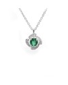 Crivelli Choker in White Gold with Diamonds and Emerald