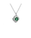 Crivelli Choker in White Gold with Diamonds and Emerald