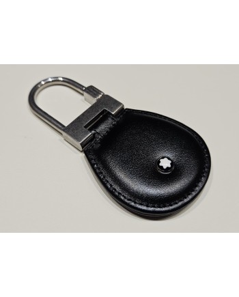 Portachiavi Montblanc Meisterstück in Pelle Nera con Acciaio Effetto Vintage