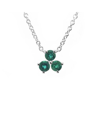 Collier Crivelli en or blanc avec émeraudes