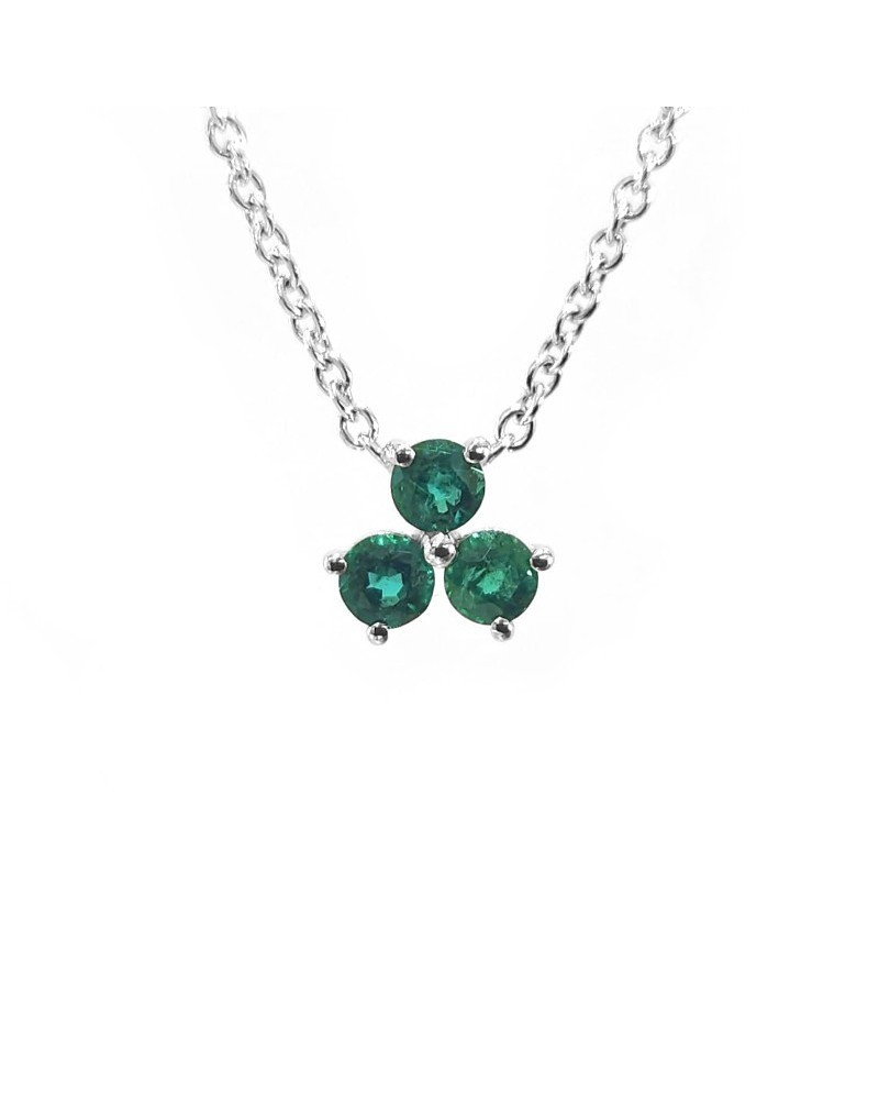 Crivelli Necklace in White Gold with Emeralds