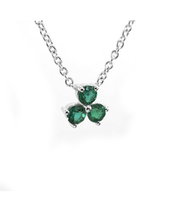 Crivelli Necklace in White Gold with Emeralds