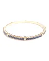 Bracciale Tennis Elastico Crivelli in Oro Rosa con Diamanti e Zaffiri