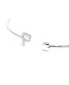Bracelet Crivelli Rigide Ouvert en Or Blanc Lettre "P" avec Diamants et Coeur