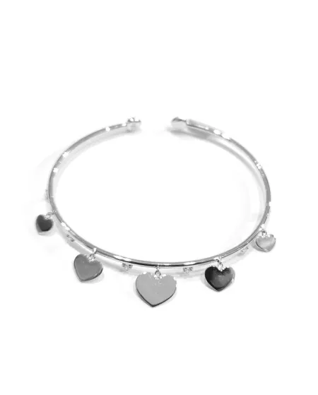 Bracciale Crivelli in Oro Bianco con Cuori e Diamanti