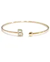 Crivelli Rigid Open Bracelet in Rose Gold Letter "B" with Diamonds and Heart