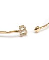 Bracelet ouvert rigide Crivelli en or rose lettre "B" avec diamants et cœur