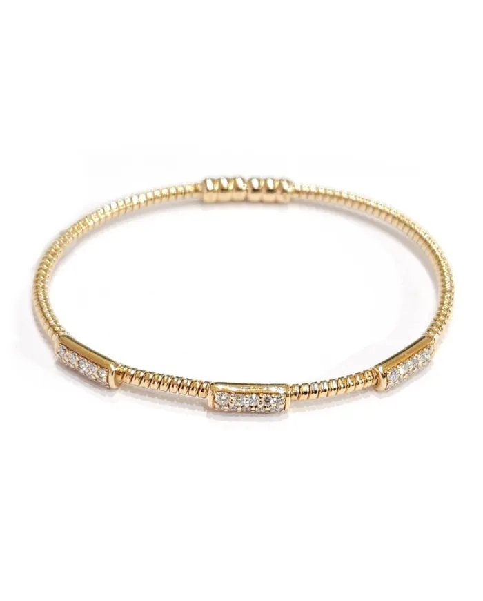 Bracciale Rigido Crivelli in Oro Rosa con Pavé Diamanti