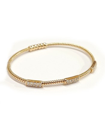 Bracelet rigide Crivelli en or rose avec pavé de diamants