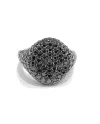 Anello Chevalier da Mignolo Crivelli in Oro Bianco e Diamanti Neri