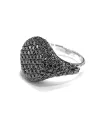Crivelli Little Finger Chevalier Ring in White Gold and Black Diamonds
