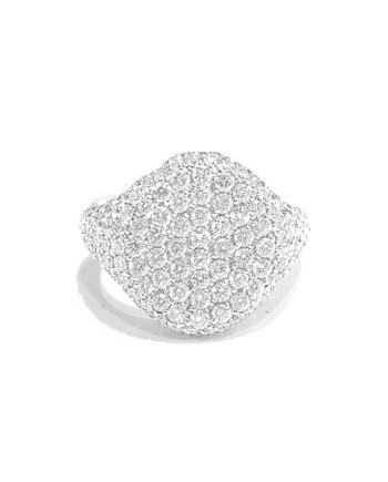 Anello Chevalier da Mignolo Crivelli in Oro Bianco e Diamanti