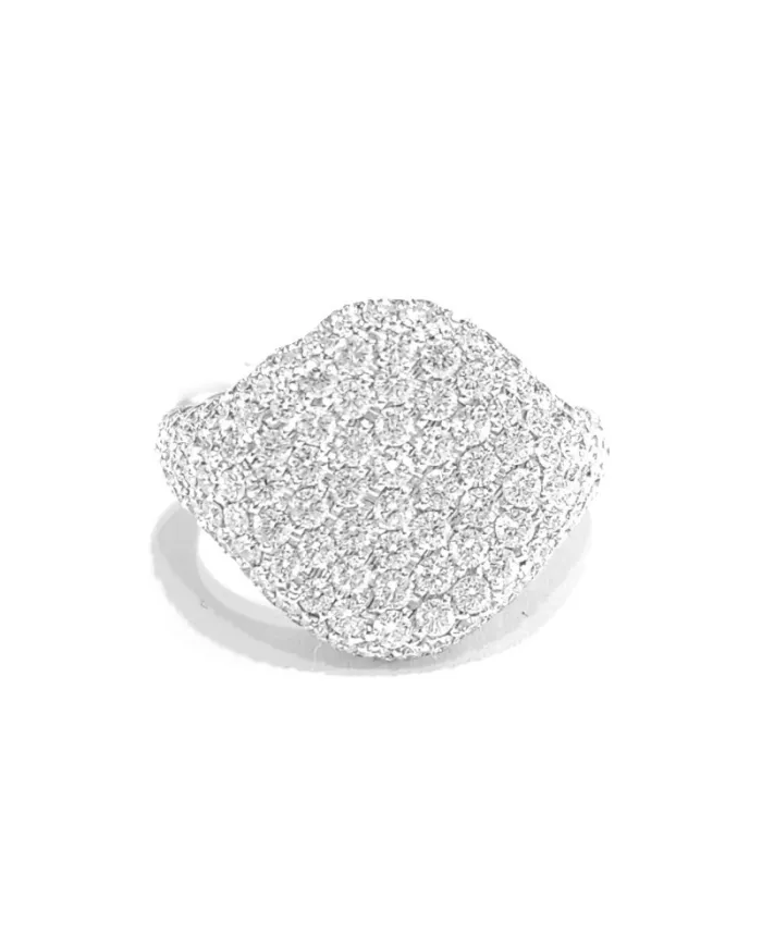 Anello Chevalier da Mignolo Crivelli in Oro Bianco e Diamanti