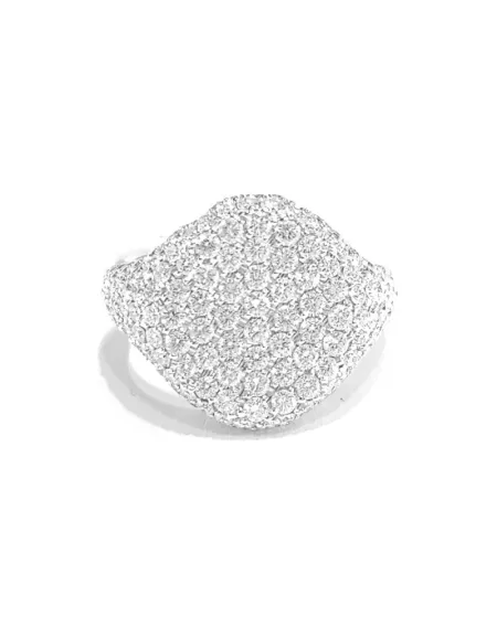 Bague Crivelli Petit Doigt Chevalier en Or Blanc et Diamants