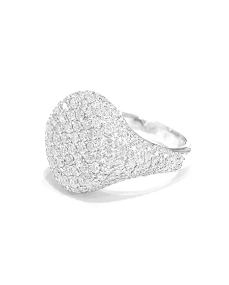 Crivelli Little Finger Chevalier Ring in White Gold and Diamonds