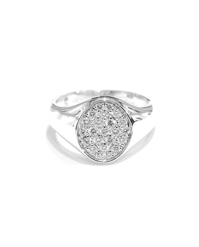 Crivelli Pinky Ring in White Gold with Pavé Diamonds
