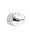 Bague Crivelli Pinky en or blanc avec pavé de diamants