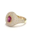 Anello Chevalier da Mignolo Crivelli in Oro Rosa con Diamanti e Rubino