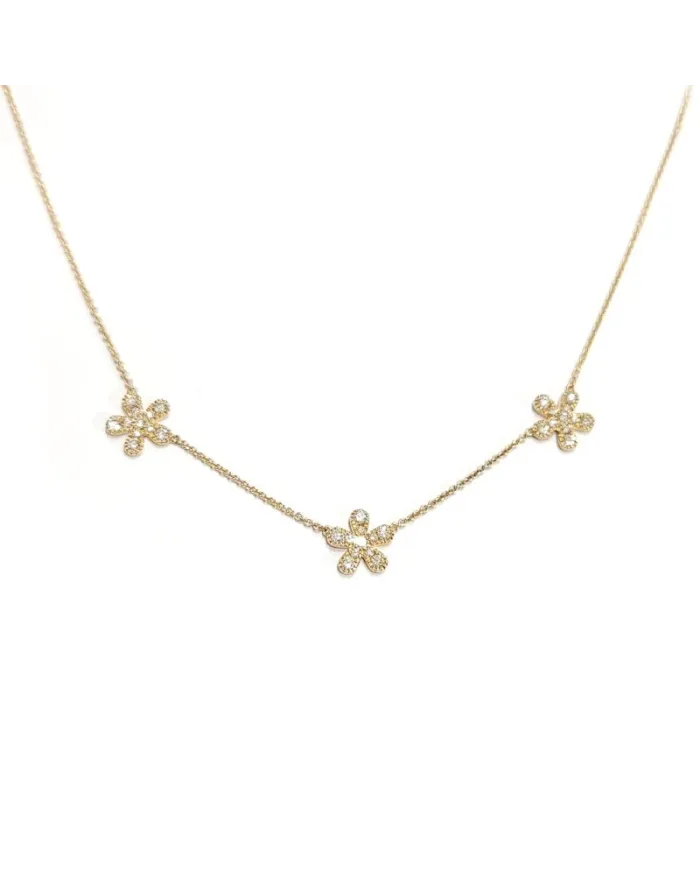 Crivelli Choker in Rose Gold with Flowers and Diamonds