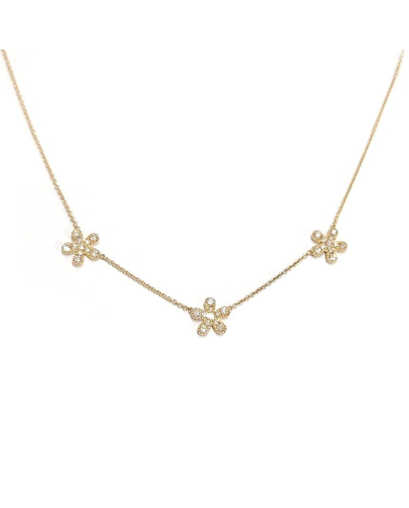 Girocollo Crivelli in Oro Rosa con Fiori e Diamanti