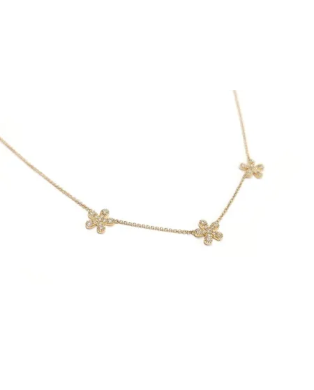 Girocollo Crivelli in Oro Rosa con Fiori e Diamanti