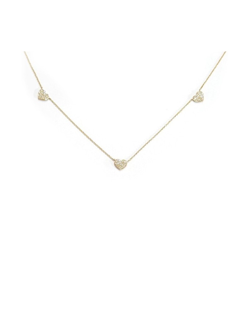 Crivelli Choker in Yellow Gold with Hearts and Diamonds
