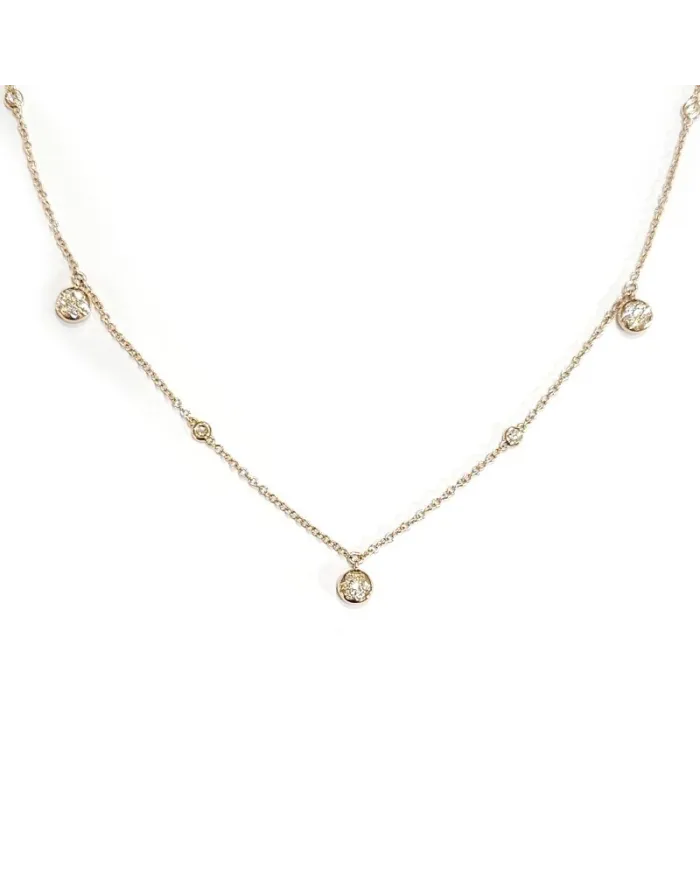 Collier ras du cou Crivelli en or rose avec pavé de diamants