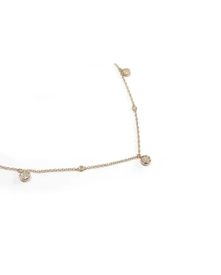 Collier ras du cou Crivelli en or rose avec pavé de diamants