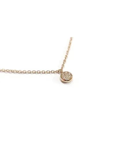 Collier ras du cou Crivelli en or rose avec pavé de diamants
