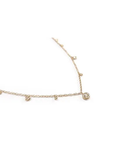 Collier ras du cou Crivelli en or rose avec diamants