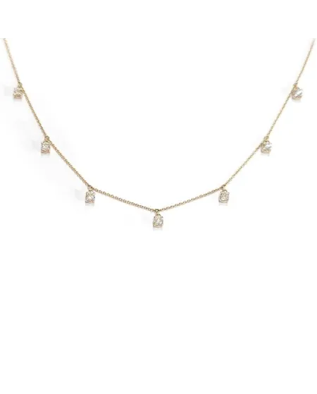 Collier ras du cou Crivelli en or rose avec diamants