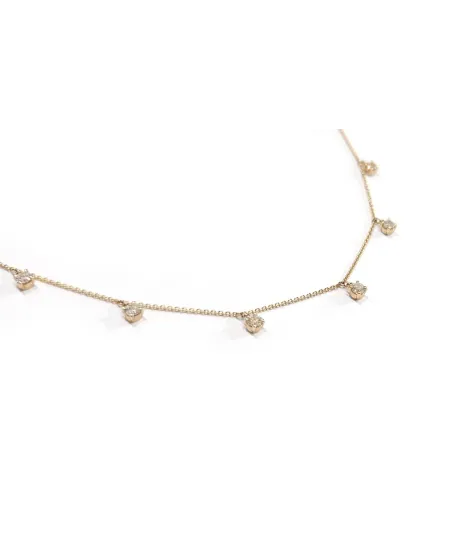 Collier ras du cou Crivelli en or rose avec diamants