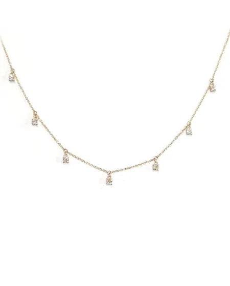 Collier ras du cou Crivelli en or rose avec diamants