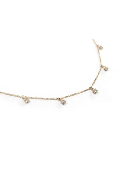 Collier ras du cou Crivelli en or rose avec diamants