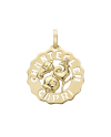 Pendentif Chantecler Petit Logo en Or Jaune avec Coq, Cloche et Corne