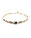 Malafimmina Joy Rigid Bracelet in Yellow Gold with Blue Sapphires
