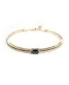 Malafimmina Joy Rigid Bracelet in Yellow Gold with Blue Sapphires