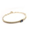 Malafimmina Joy Rigid Bracelet in Yellow Gold with Blue Sapphires