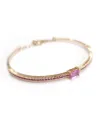 Malafimmina Joy Rigid Bracelet in Rose Gold with Pink Sapphires