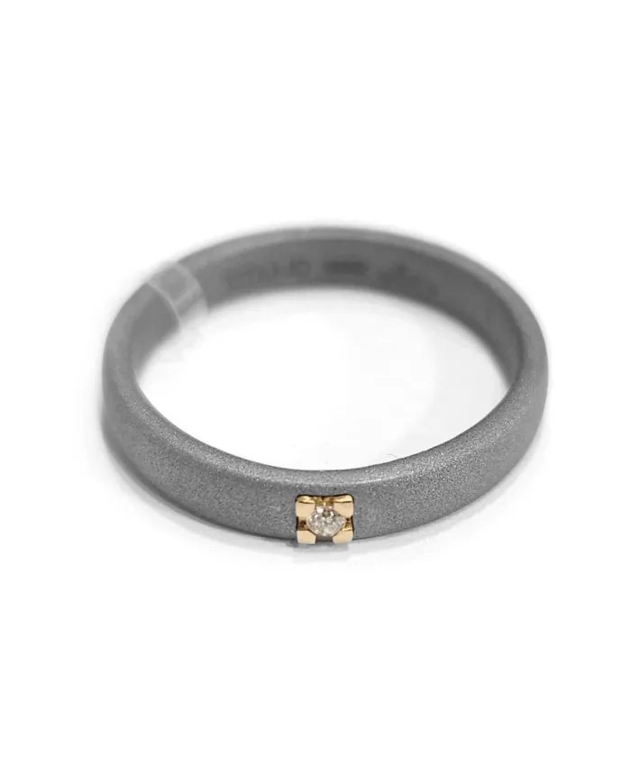 Antaeus Ring in Titanium with Gold and Diamond