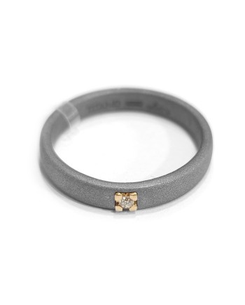 Bague Antée en Titane avec Or et Diamant