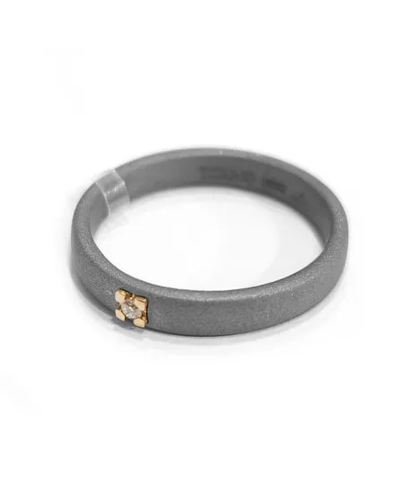 Bague Antée en Titane avec Or et Diamant