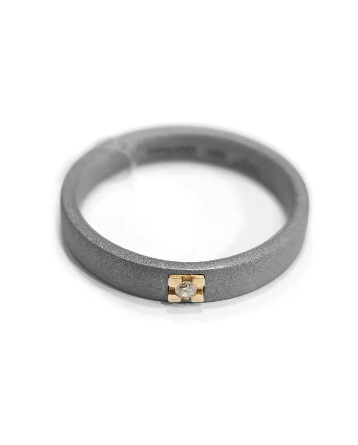 Bague Antée en Titane avec Or et Diamant