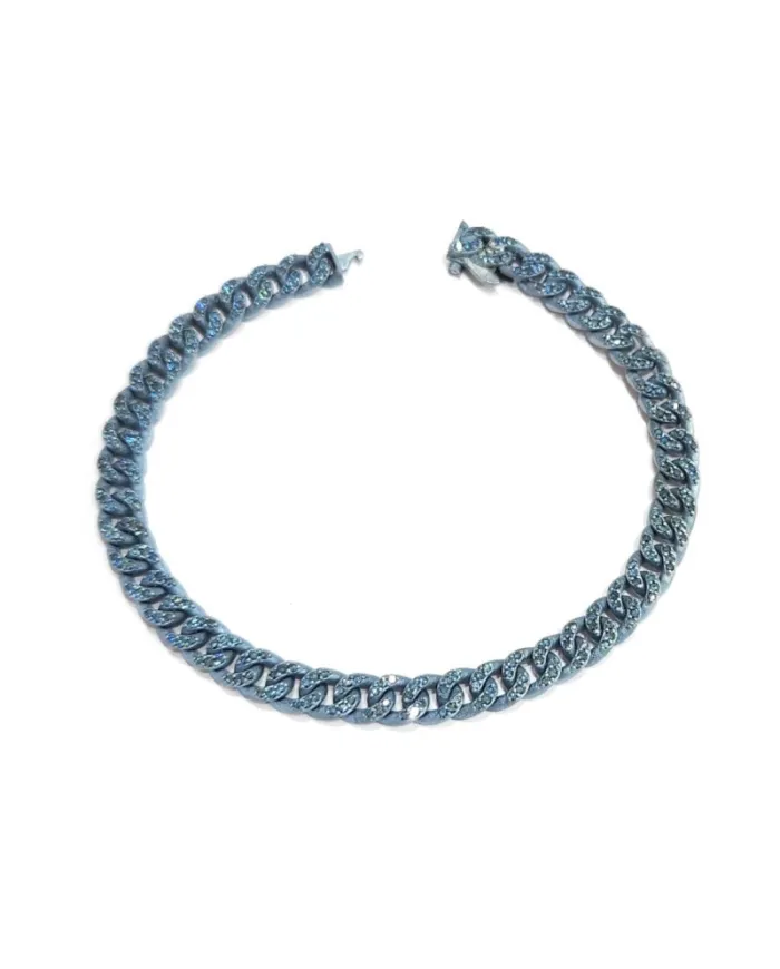 Bracelet Anteo Audace en Titane Bleu avec Saphirs Bleus