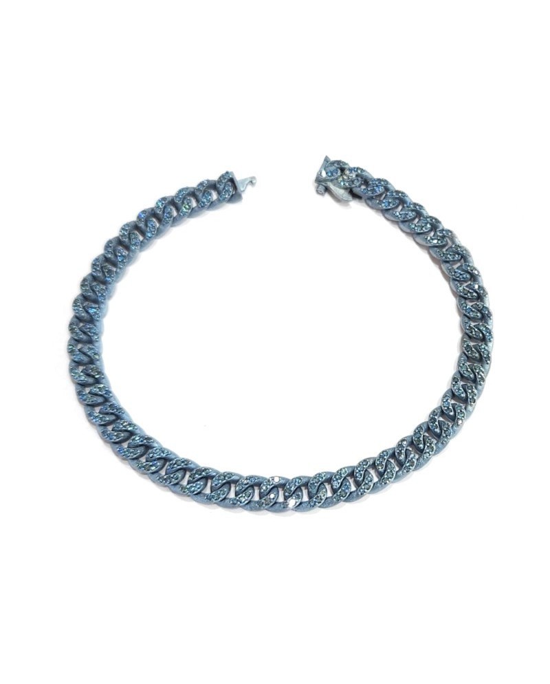 Bracelet Anteo Audace en Titane Bleu avec Saphirs Bleus