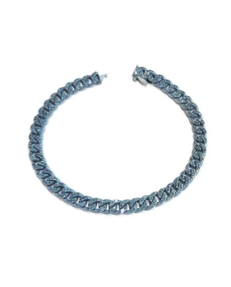 Bracciale Anteo Audace in Titanio Blu con Zaffiri Blu