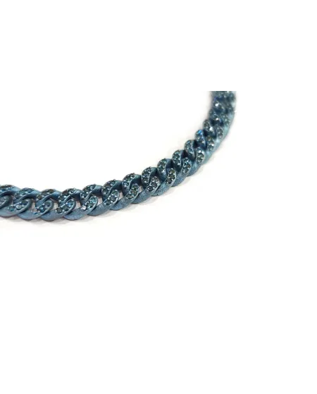 Bracciale Anteo Audace in Titanio Blu con Zaffiri Blu