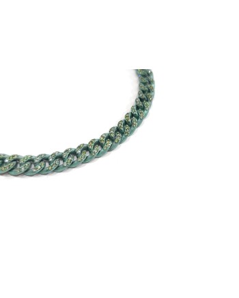 Bracelet Anteo Audace en Titane Vert avec Émeraudes