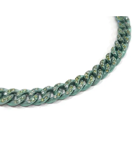 Anteo Audace Bracelet in Green Titanium with Emeralds